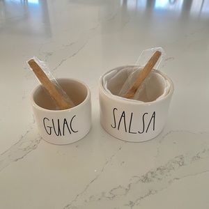 Rae Dunn Guac & Salsa Bowl Set with Spoons